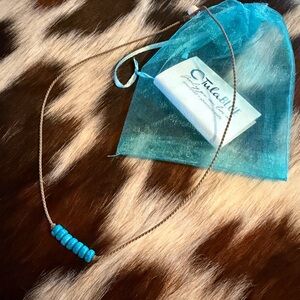 New Tula blue  turquoise stone Beaded Necklace